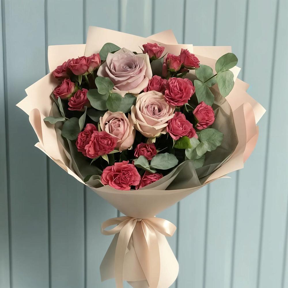Букет цветов из: Гвоздики и Розы в Каменнобродской