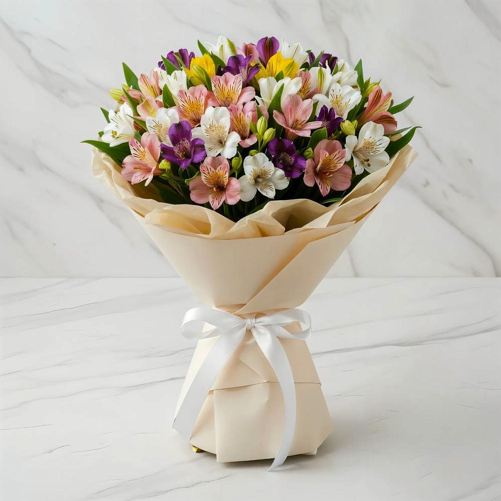 Букет цветов из: Альстромерии в Каменнобродской