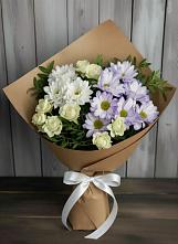 Букет цветов из:  Хризантемы и Розы в Каменнобродской