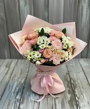 Букет цветов из:  Гвоздики, Розы и Хризантемы в Каменнобродской