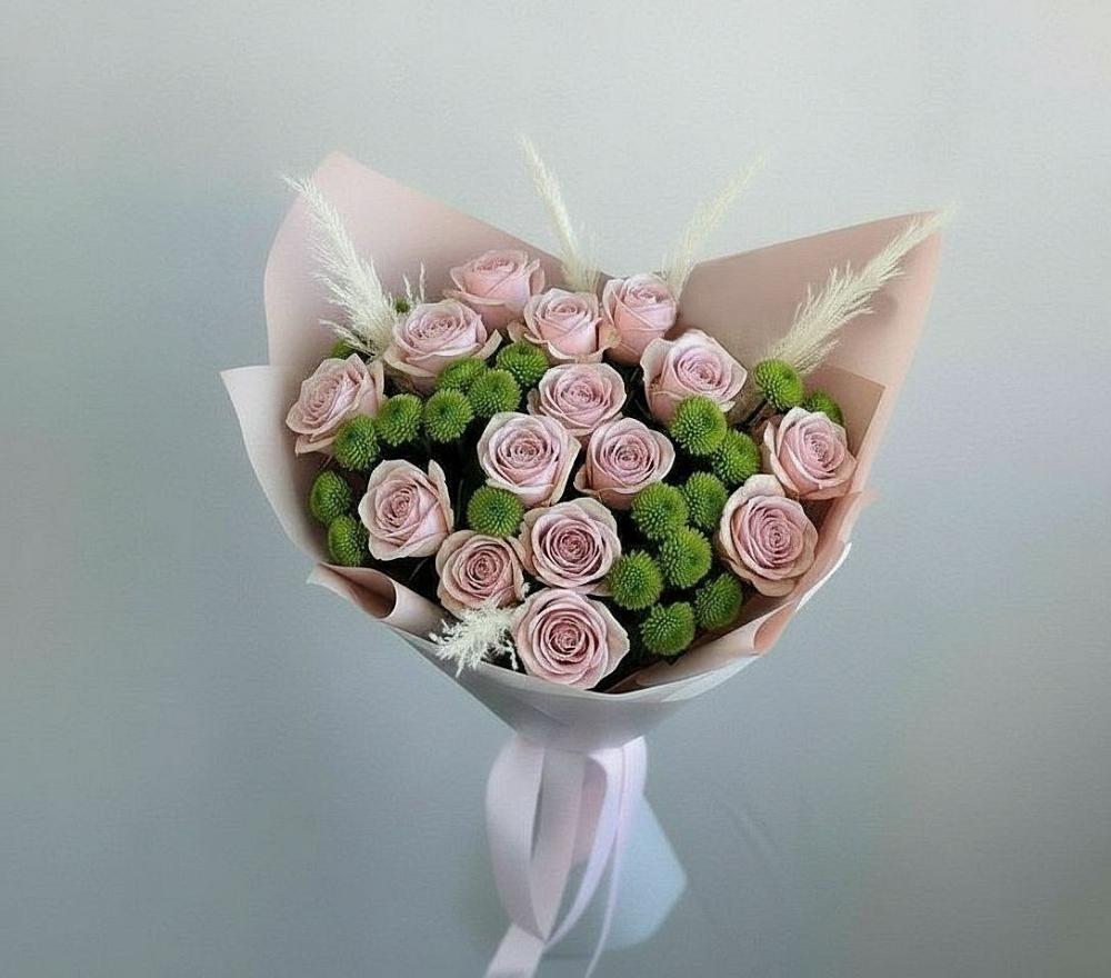 Букет цветов из: Розы и Хризантемы в Каменнобродской