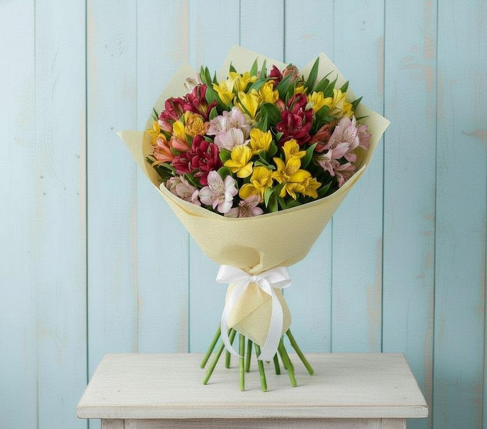 Букет цветов из: Альстромерии в Каменнобродской