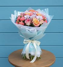 Букет цветов из:  Хризантемы и Розы в Каменнобродской