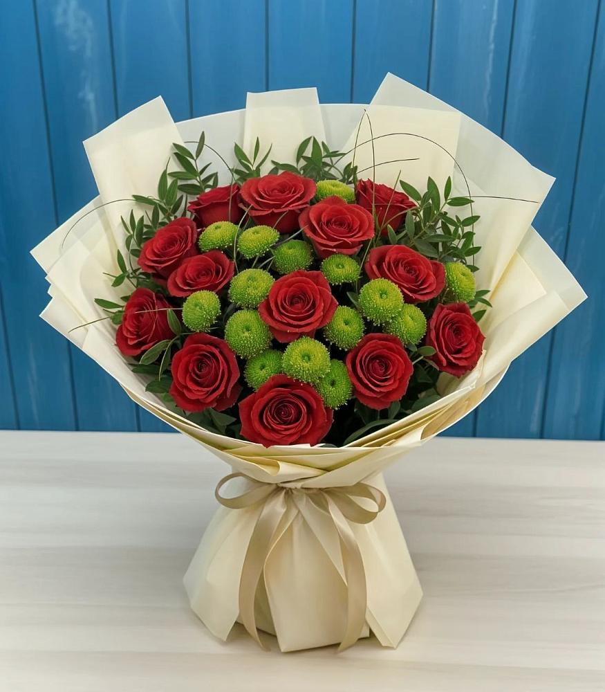 Букет цветов из: Розы и Хризантемы в Каменнобродской