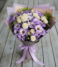 Букет цветов из:  Хризантемы и Розы в Каменнобродской