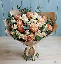 Букет цветов из:  Альстромерии и Розы #REPLACE_PRED# Каменнобродской