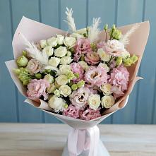 Букет цветов из:  Альстромерии и Розы #REPLACE_PRED# Каменнобродской
