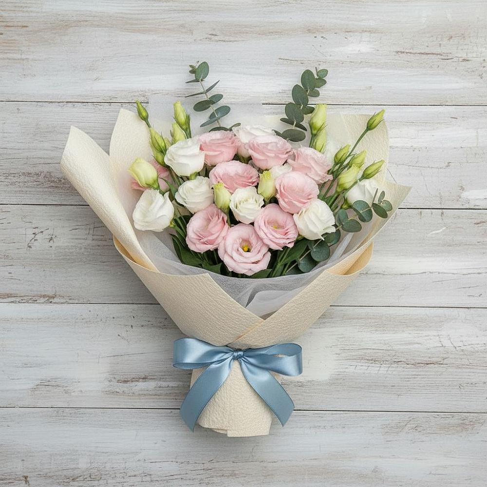 Букет цветов из: Лизиантусы в Каменнобродской